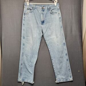 Vintage Wrangler Jeans Men 36x30 Blue Light Wash Distressed Grunge Tagged 38x30
